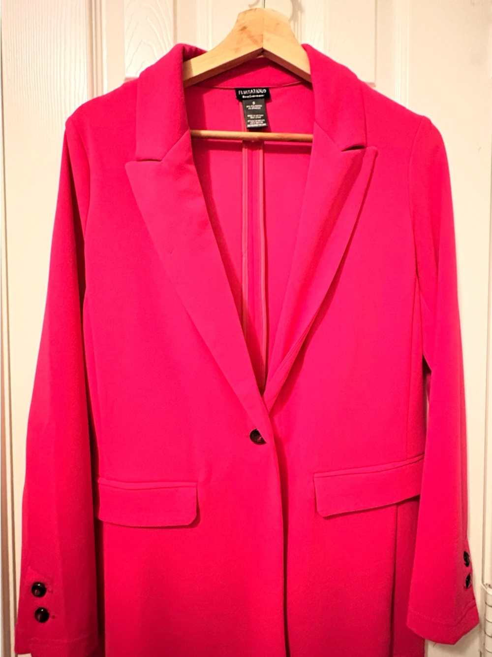 Hot Pink Long Blazer Jacket - Women's